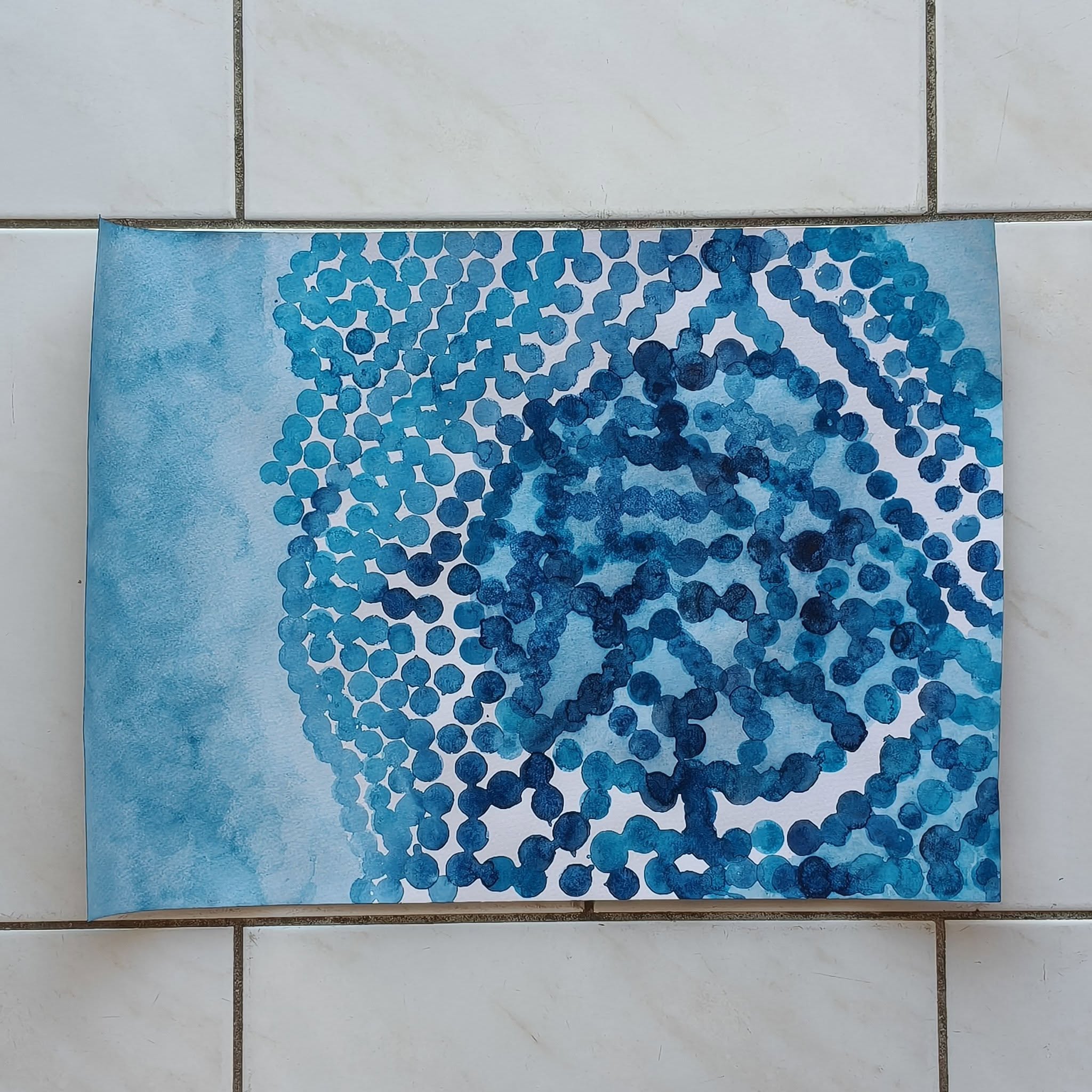 Green circular study painting