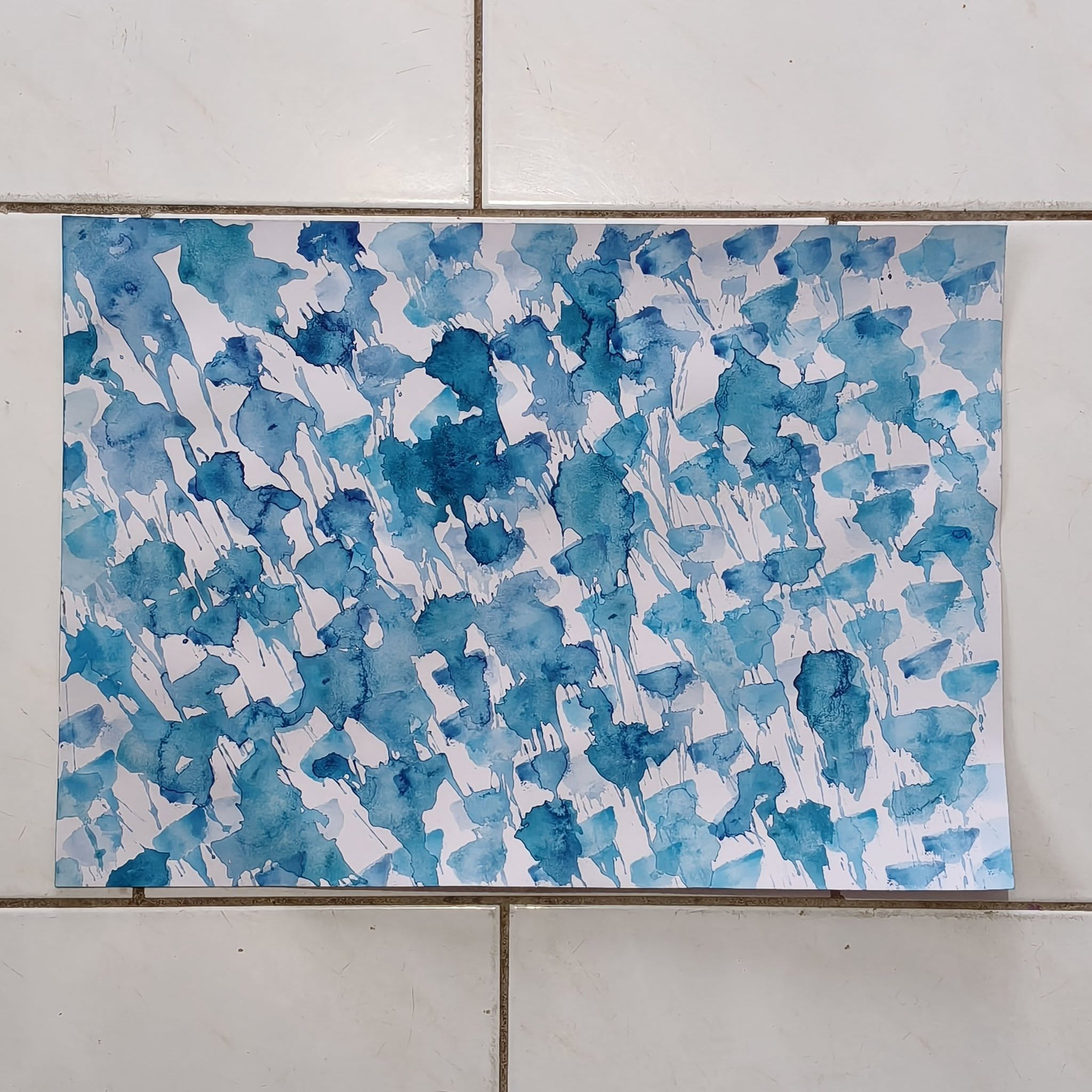 Blue mist texture painting